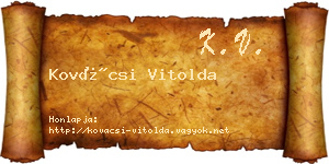 Kovácsi Vitolda névjegykártya