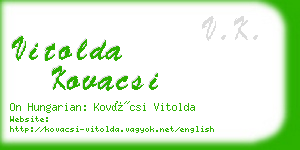 vitolda kovacsi business card
